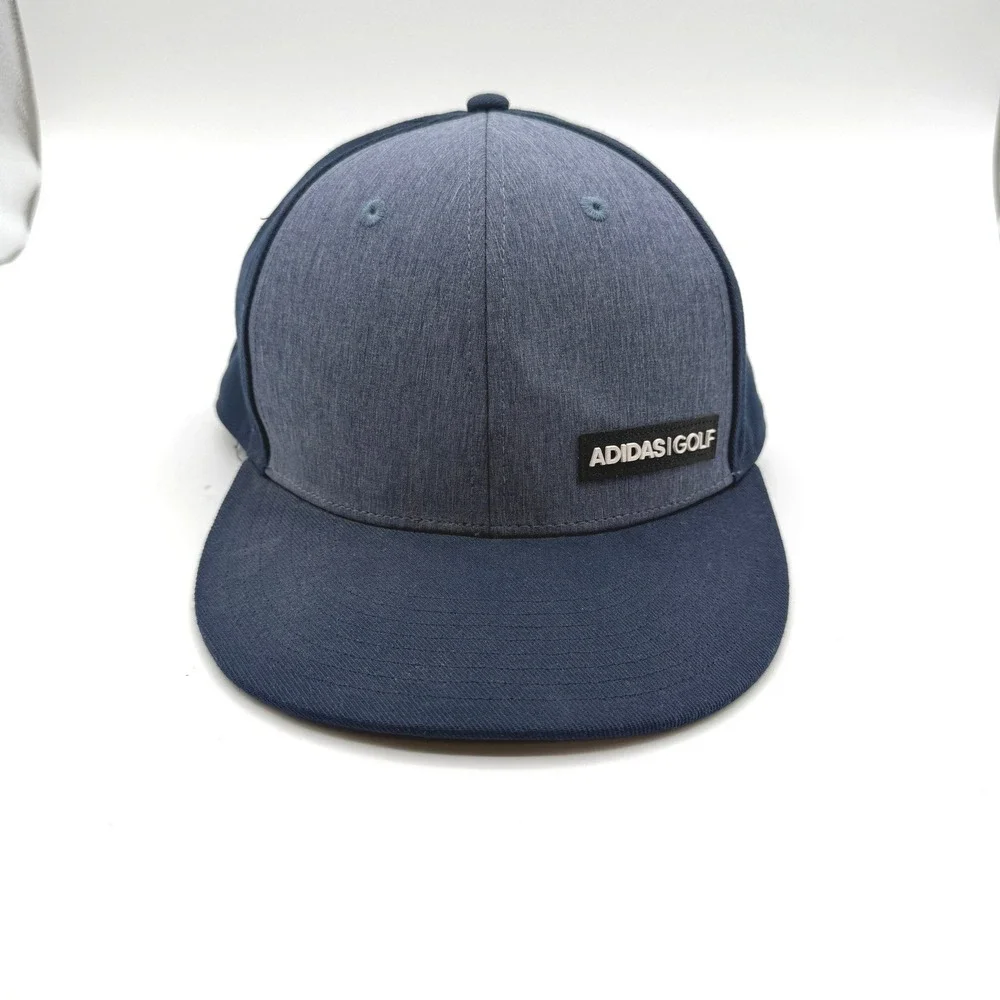 Adidas Golf Hat Men OSFM Blue Heathered Snapback Flat Bill Performance Cap‎